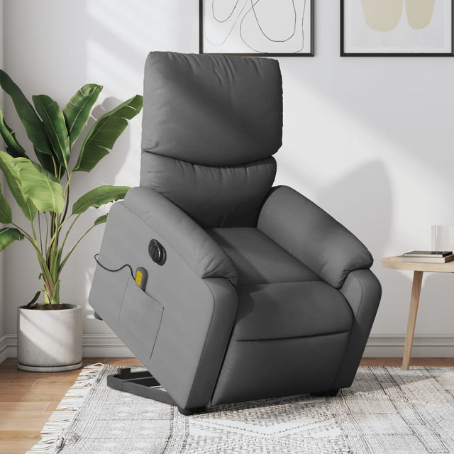 Vidaxl sta-op-massagestoel elektrisch verstelbaar stof donkergrijs