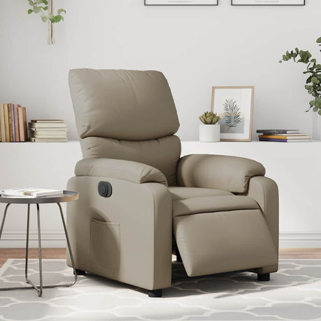 Vidaxl fauteuil verstelbaar elektrisch kunstleer cappuccinokleurig