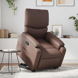Vidaxl sta-op-fauteuil verstelbaar kunstleer bruin