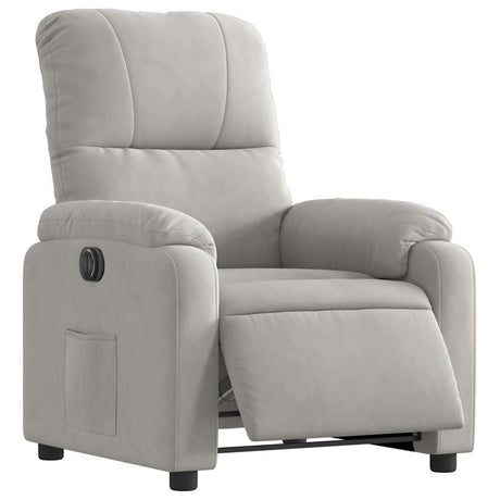 Vidaxl fauteuil verstelbaar elektrisch microvezelstof lichtgrijs