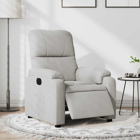 Vidaxl fauteuil verstelbaar elektrisch microvezelstof lichtgrijs
