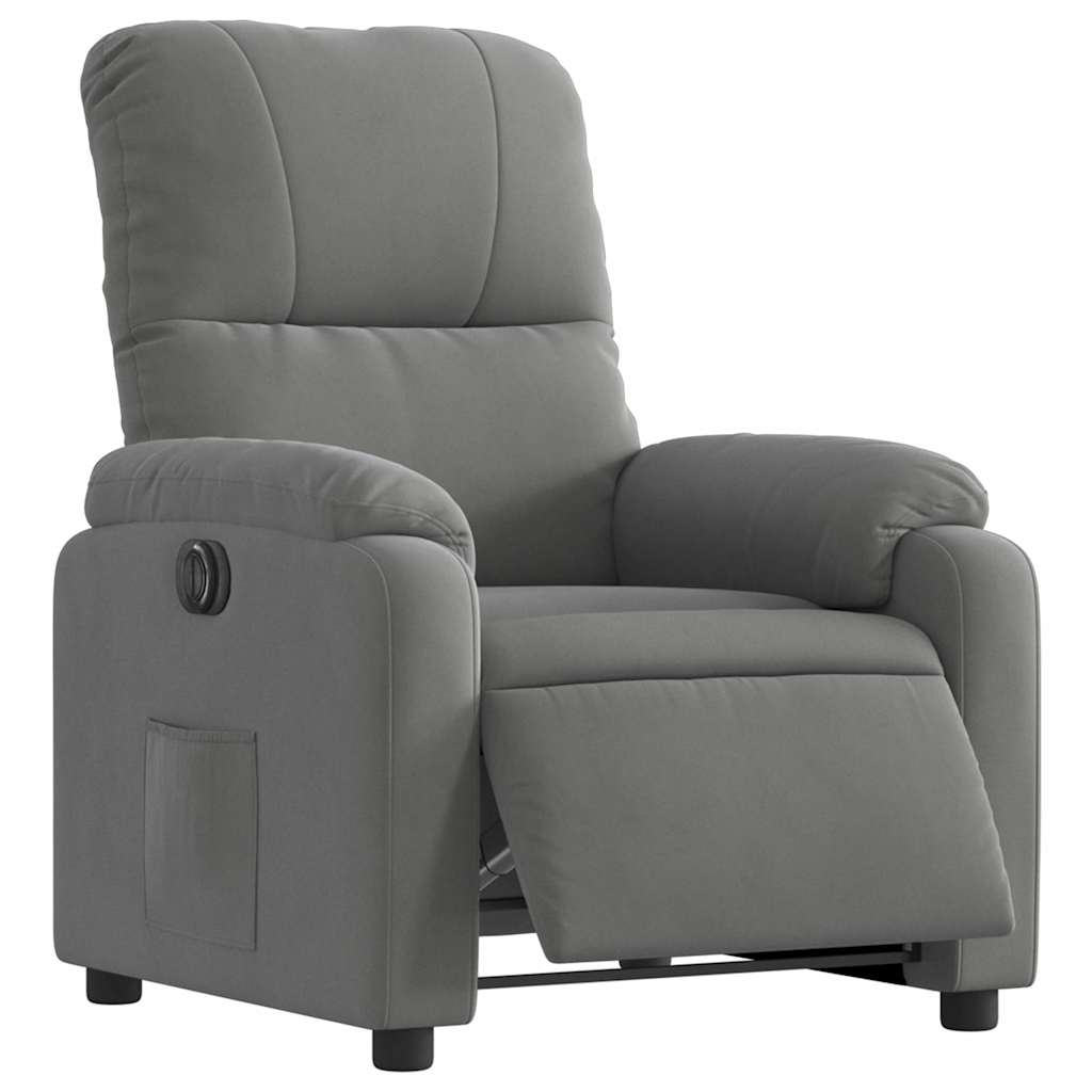Vidaxl fauteuil verstelbaar elektrisch microvezelstof donkergrijs