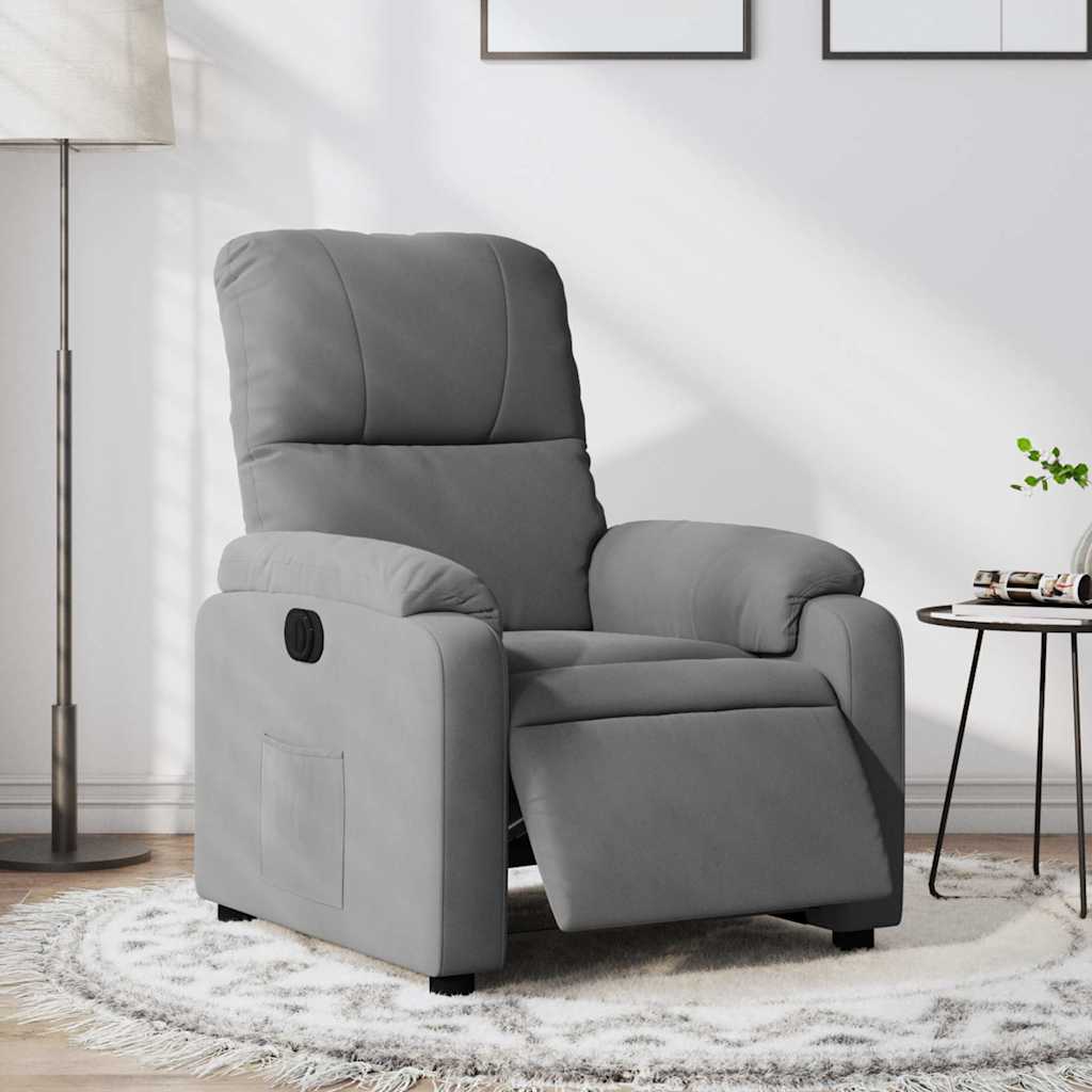 Vidaxl fauteuil verstelbaar elektrisch microvezelstof donkergrijs