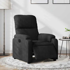 Vidaxl fauteuil verstelbaar elektrisch microvezelstof zwart