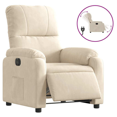 Vidaxl fauteuil elektrisch verstelbaar microvezelstof beige