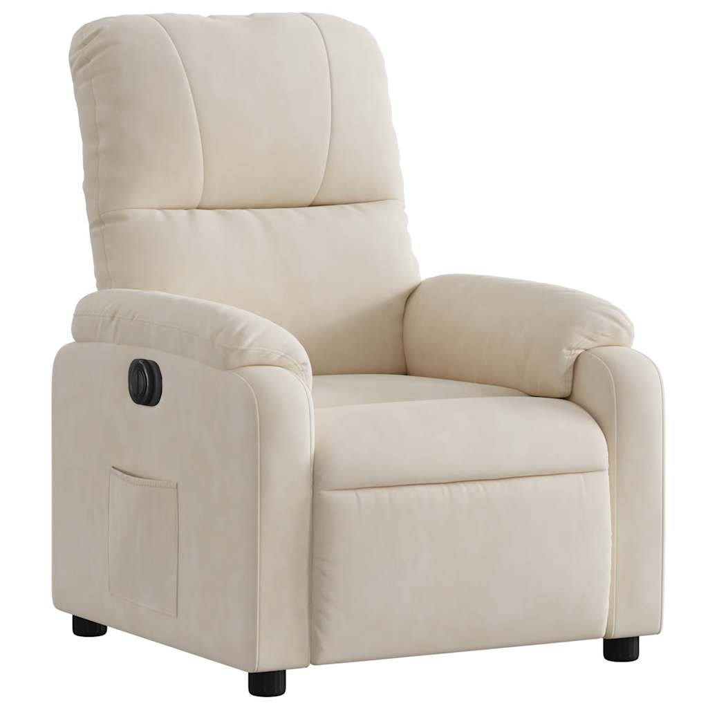 Vidaxl fauteuil elektrisch verstelbaar microvezelstof beige