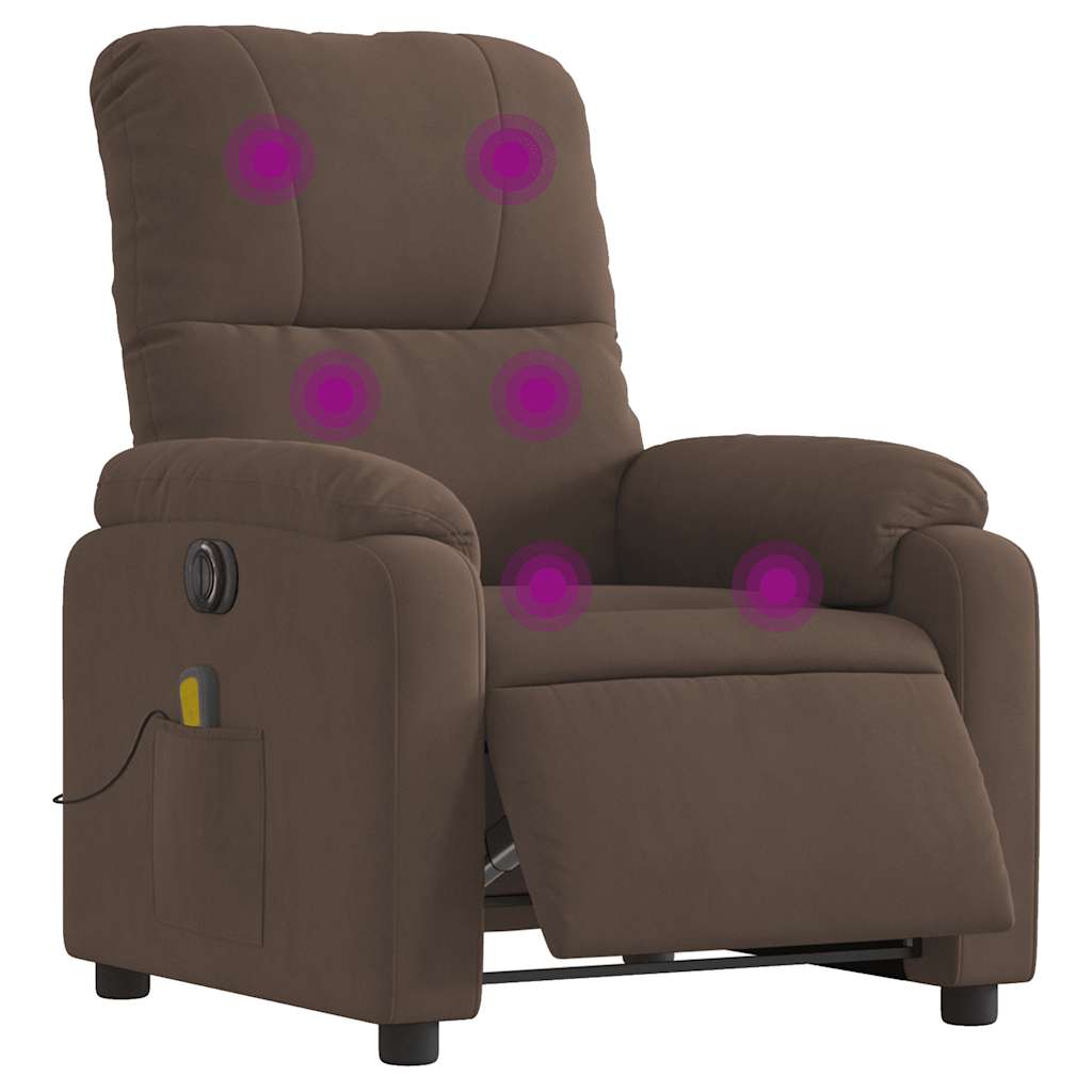 Vidaxl massagestoel elektrisch verstelbaar microvezelstof bruin