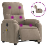 Vidaxl massagestoel elektrisch verstelbaar microvezelstof taupe
