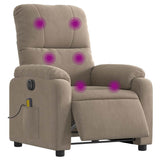 Vidaxl massagestoel elektrisch verstelbaar microvezelstof taupe