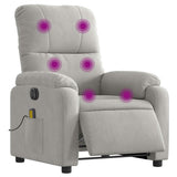 Vidaxl massagestoel elektrisch verstelbaar microvezelstof lichtgrijs