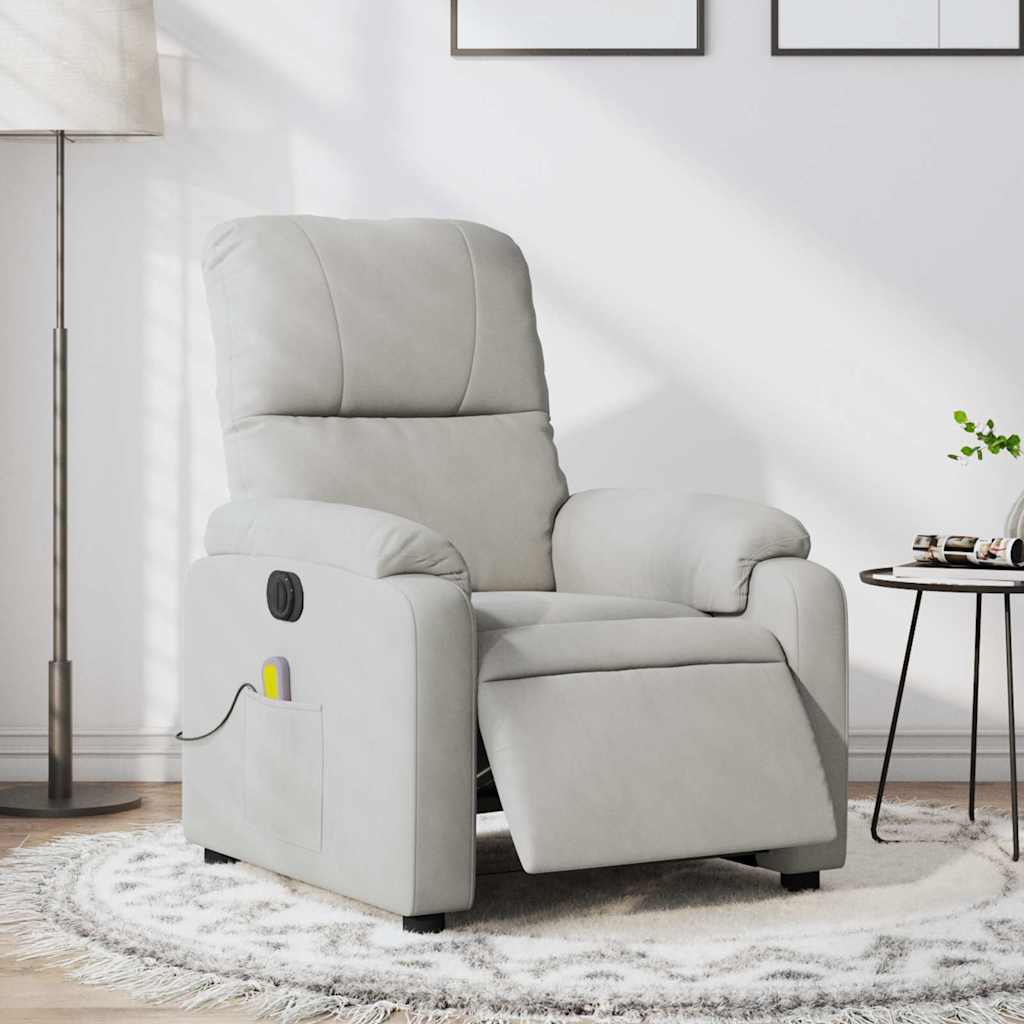 Vidaxl massagestoel elektrisch verstelbaar microvezelstof lichtgrijs