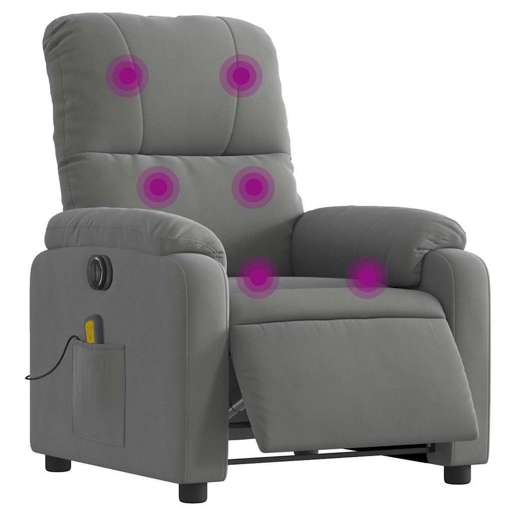 Vidaxl massagestoel elektrisch verstelbaar microvezelstof donkergrijs