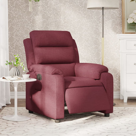 Vidaxl fauteuil verstelbaar elektrisch stof wijnrood