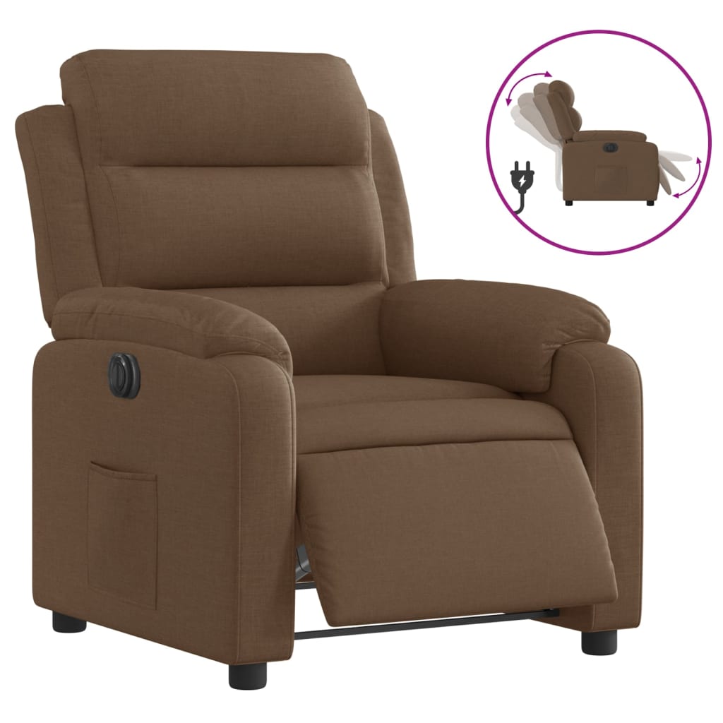 Vidaxl fauteuil verstelbaar elektrisch stof bruin