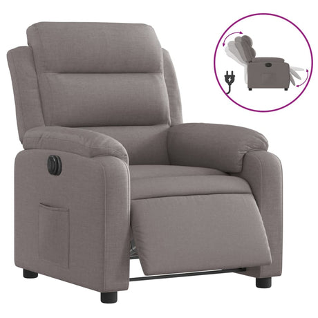 Vidaxl fauteuil verstelbaar elektrisch stof taupe