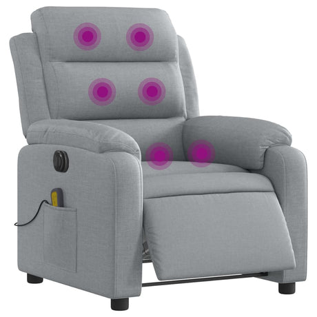 Vidaxl massagestoel elektrisch verstelbaar stof lichtgrijs