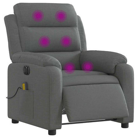 Vidaxl massagestoel elektrisch verstelbaar stof donkergrijs