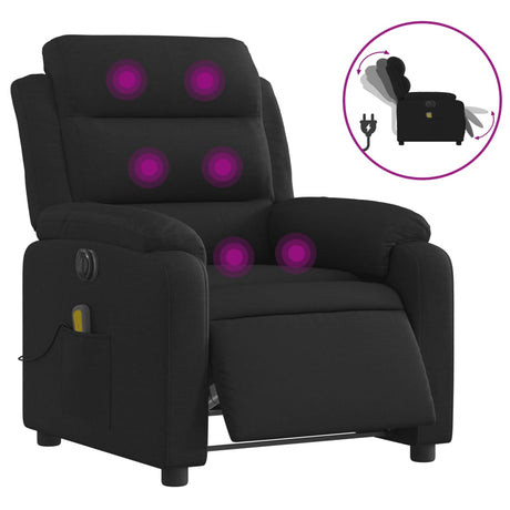 Vidaxl massagestoel elektrisch verstelbaar stof zwart