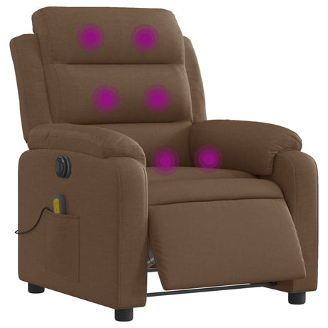 Vidaxl massagestoel elektrisch verstelbaar stof bruin
