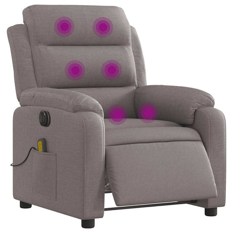 Vidaxl massagestoel elektrisch verstelbaar stof taupe