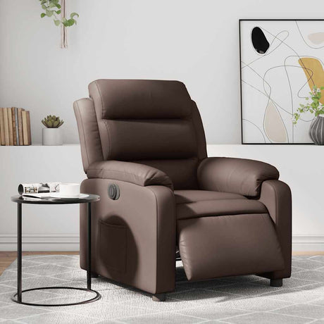 Vidaxl fauteuil verstelbaar elektrisch kunstleer bruin