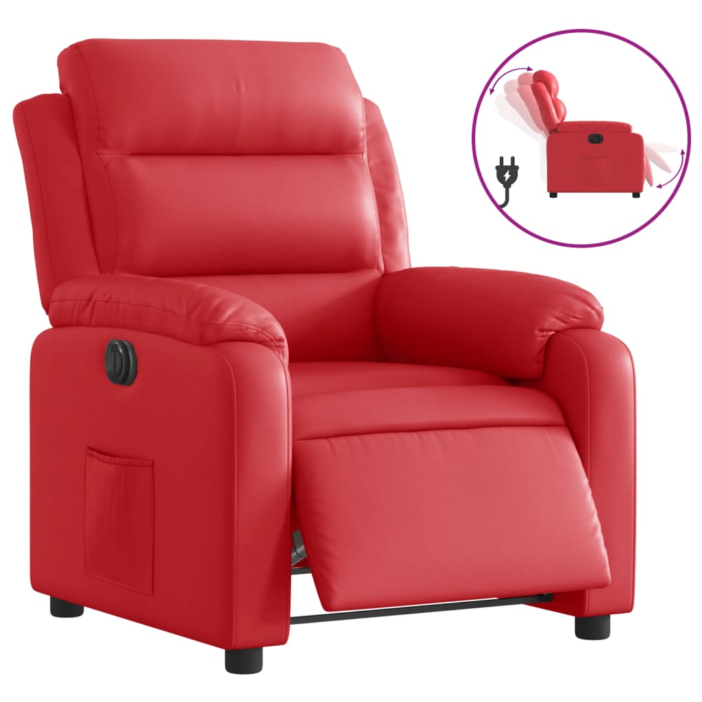 Vidaxl fauteuil verstelbaar elektrisch kunstleer rood