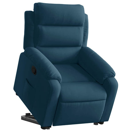 Vidaxl sta-opstoel verstelbaar fluweel blauw