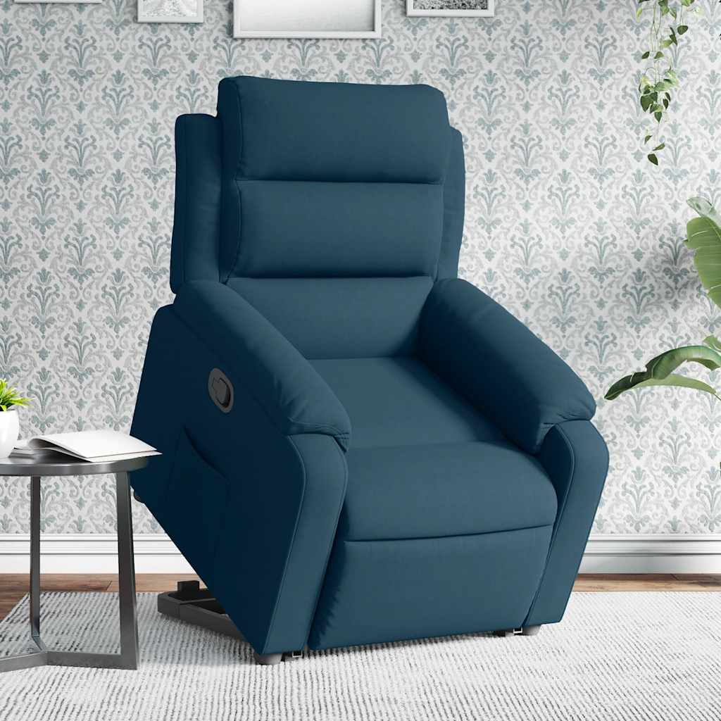 Vidaxl sta-opstoel verstelbaar fluweel blauw