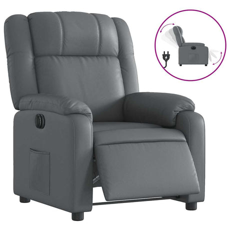 Vidaxl fauteuil verstelbaar elektrisch kunstleer grijs