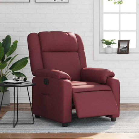 Vidaxl fauteuil verstelbaar elektrisch kunstleer wijnrood