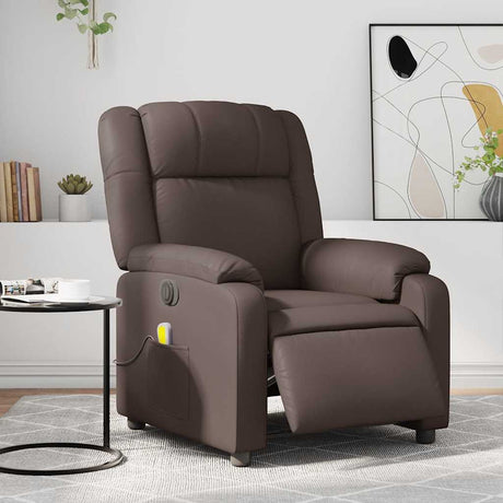 Vidaxl massagestoel verstelbaar elektrisch kunstleer bruin