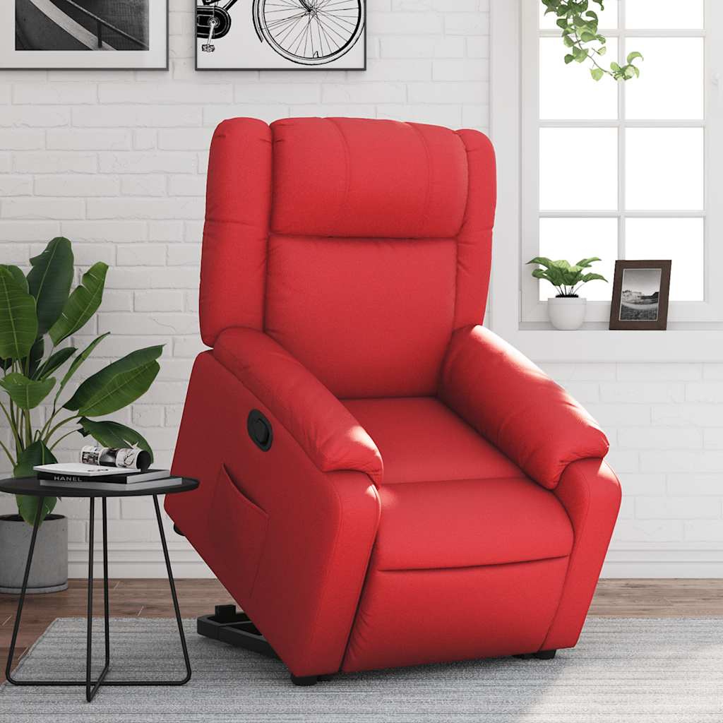Vidaxl sta-op-stoel kunstleer rood