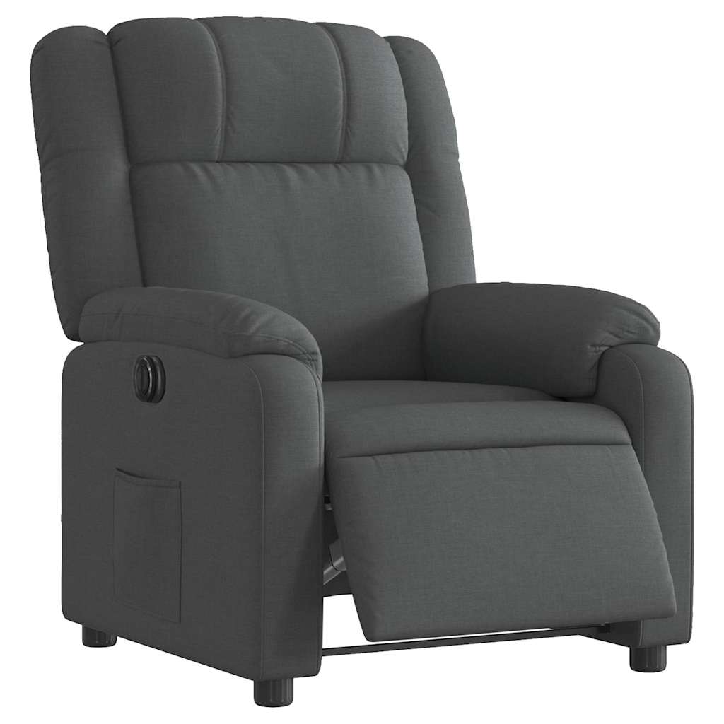 Vidaxl fauteuil elektrisch verstelbaar stof donkergrijs
