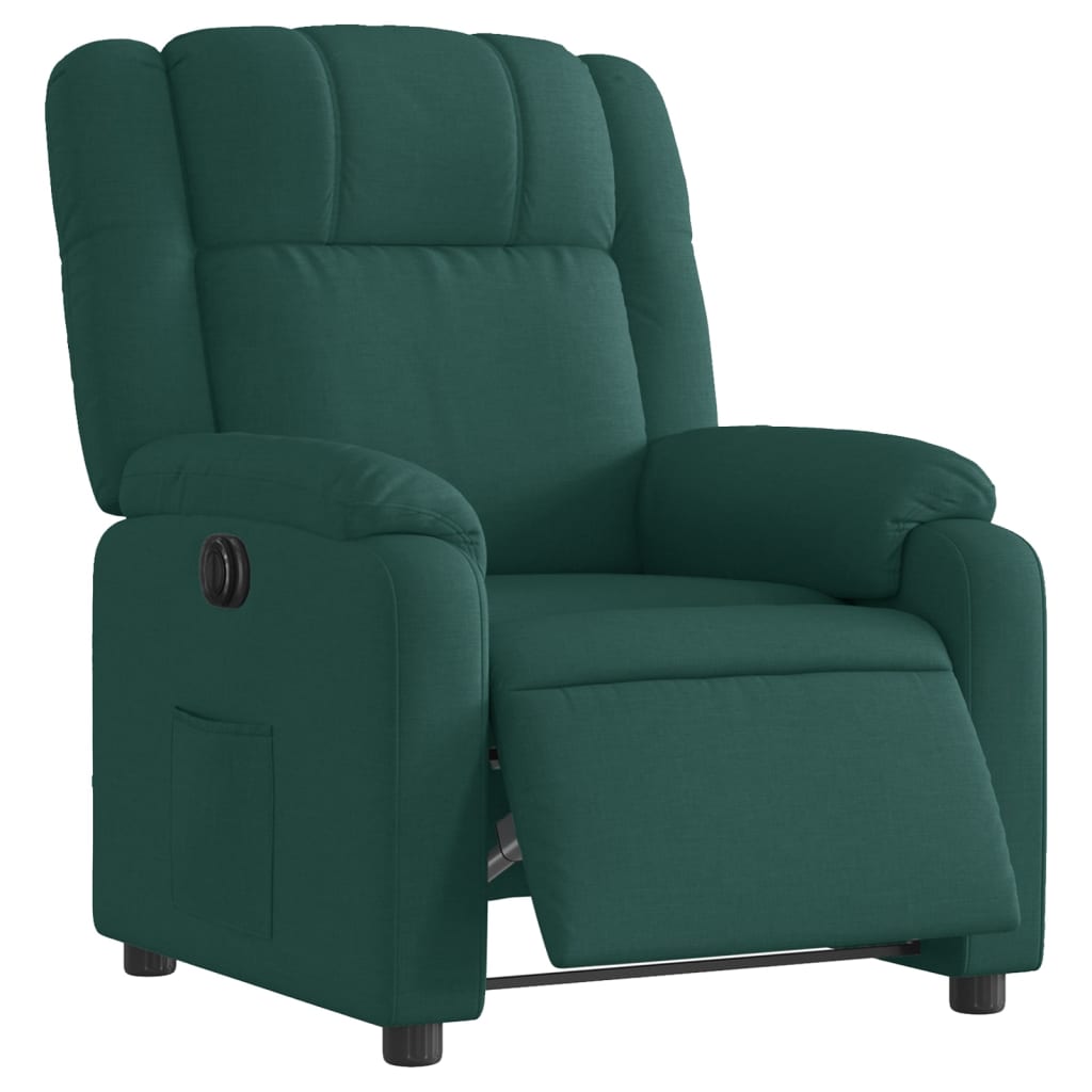 Vidaxl fauteuil verstelbaar elektrisch stof donkergroen