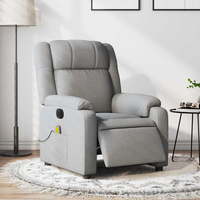 Vidaxl massagestoel elektrisch verstelbaar stof lichtgrijs