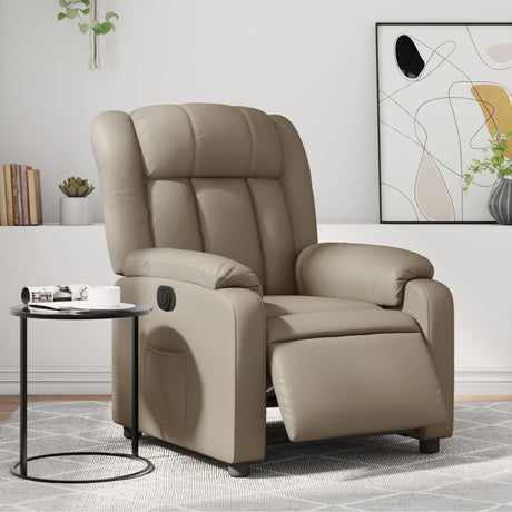Vidaxl fauteuil verstelbaar elektrisch kunstleer cappuccinokleurig