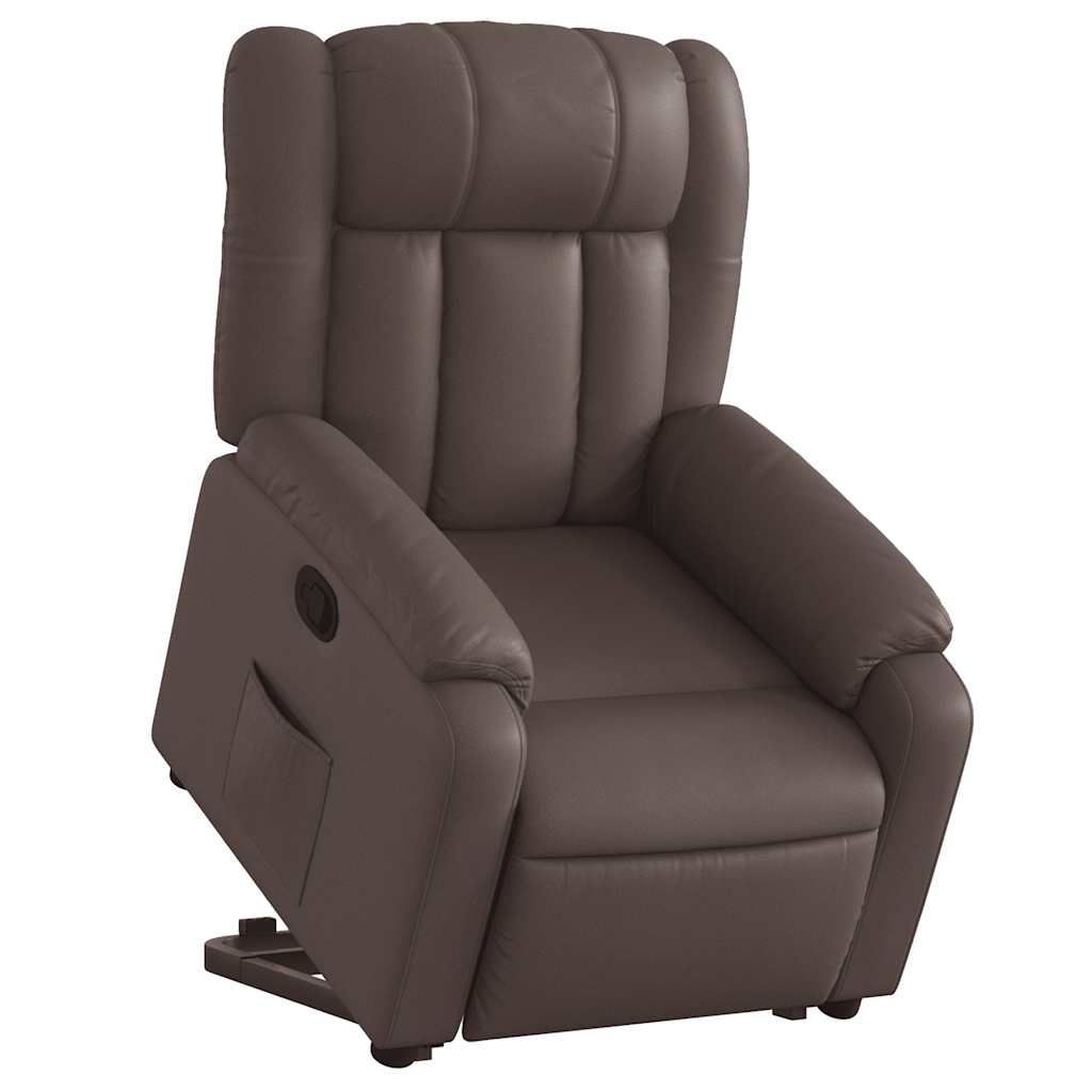 Vidaxl sta-op-fauteuil verstelbaar kunstleer bruin