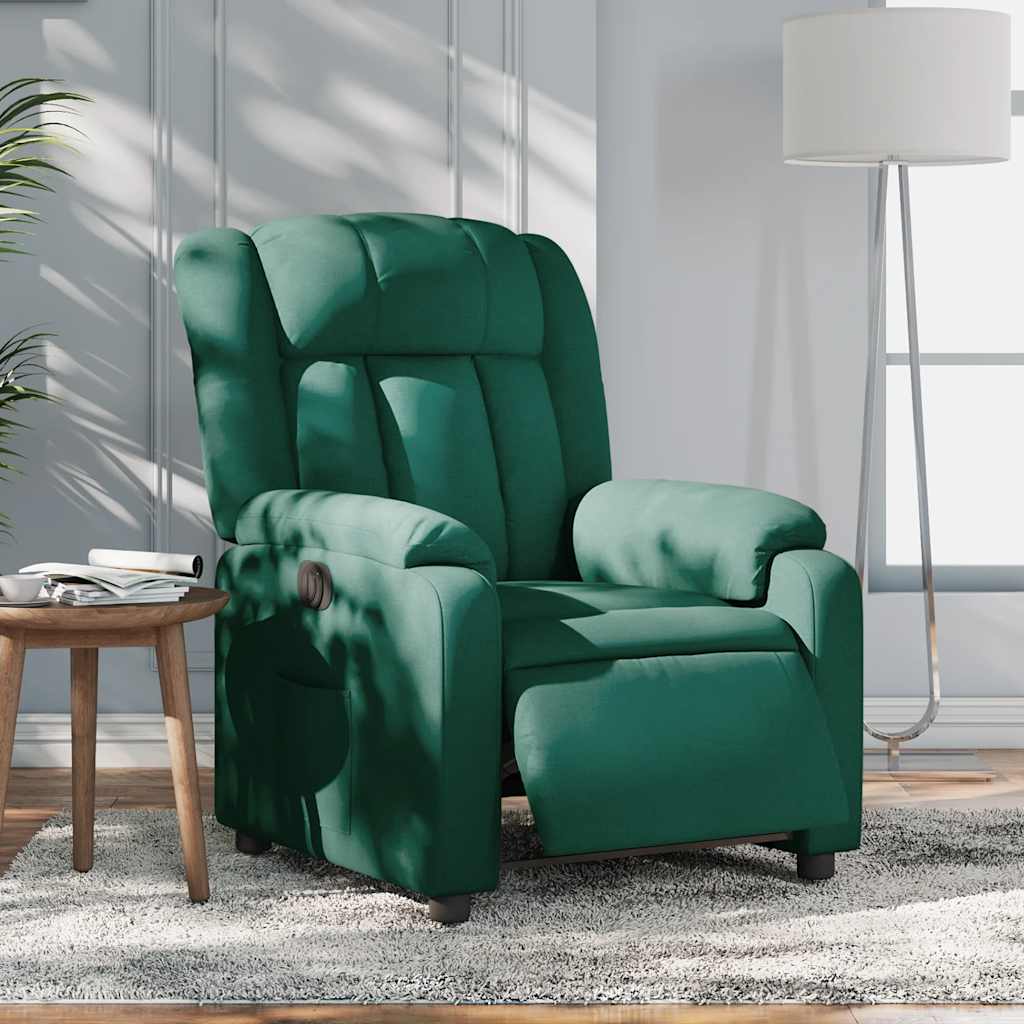 Vidaxl fauteuil verstelbaar elektrisch stof donkergroen