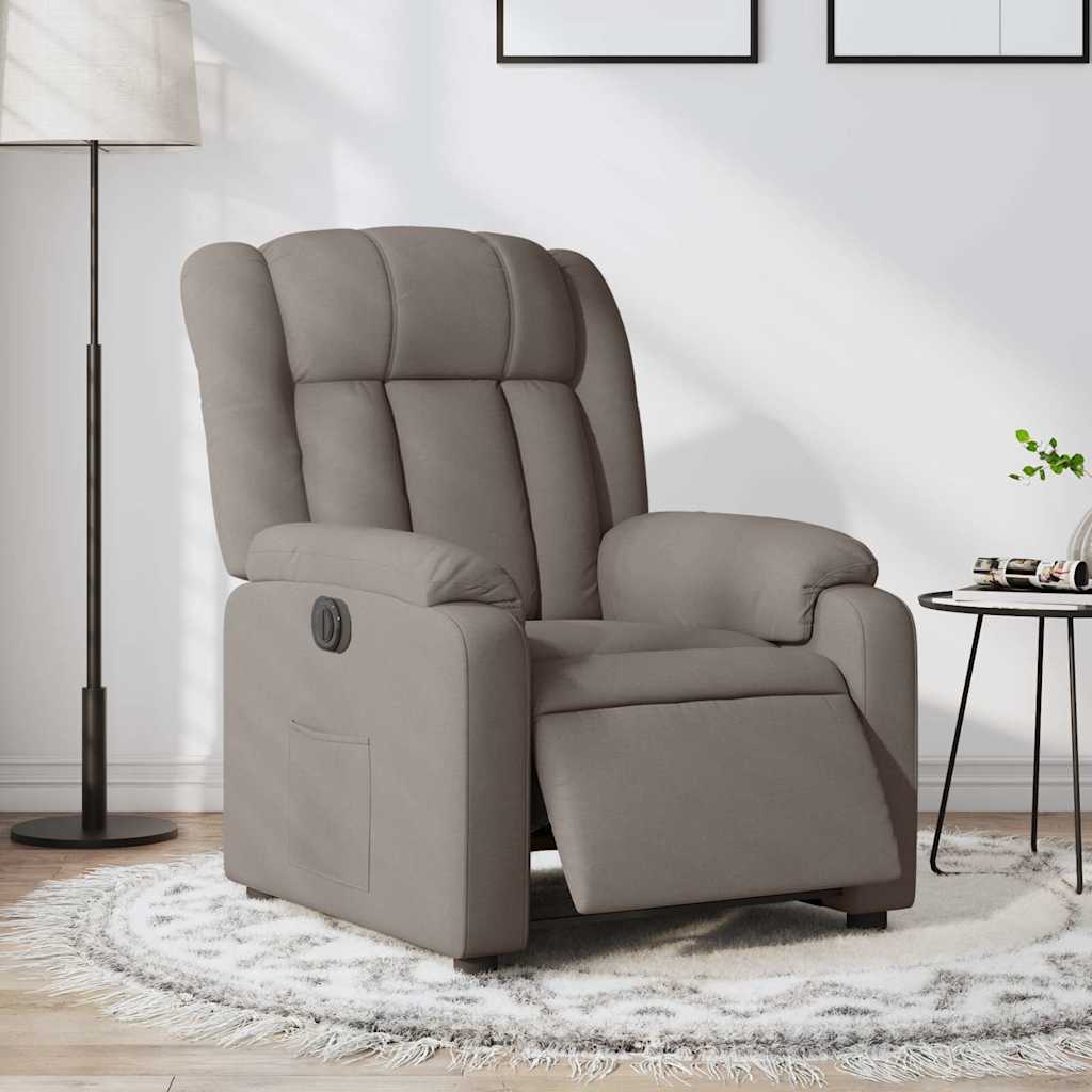 Vidaxl fauteuil verstelbaar elektrisch stof taupe