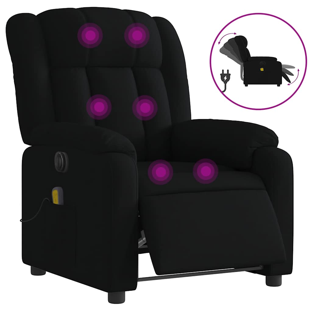 Vidaxl massagestoel elektrisch verstelbaar stof zwart