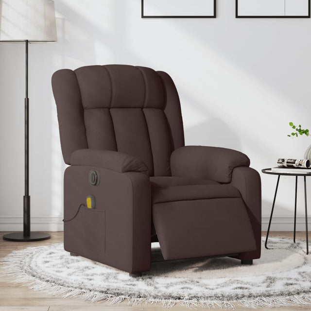 Vidaxl massagestoel elektrisch verstelbaar stof donkerbruin