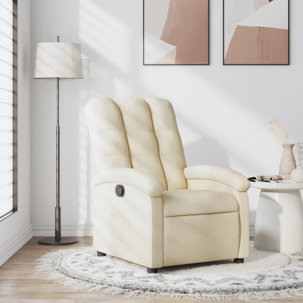 Vidaxl relaxfauteuil crème stof