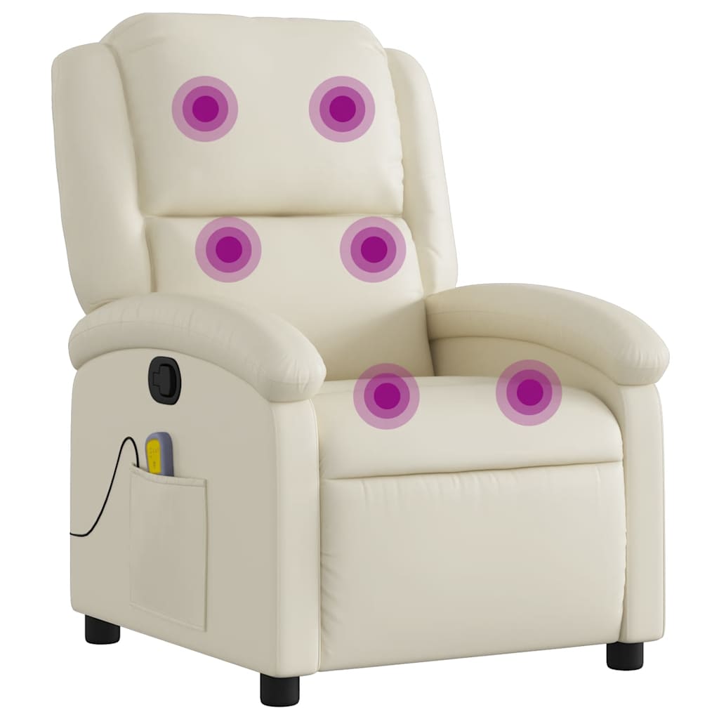 Vidaxl massagestoel van kunstleer in crèmekleur