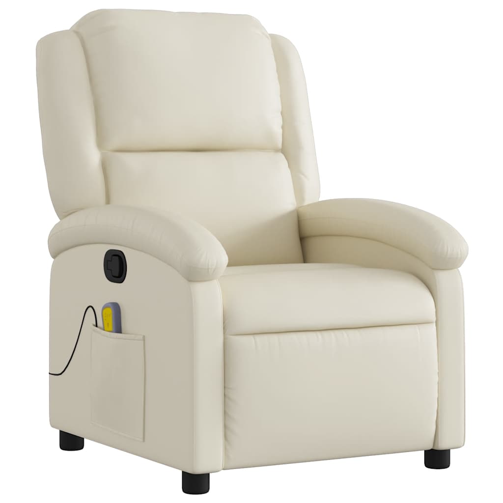 Vidaxl massagestoel van kunstleer in crèmekleur