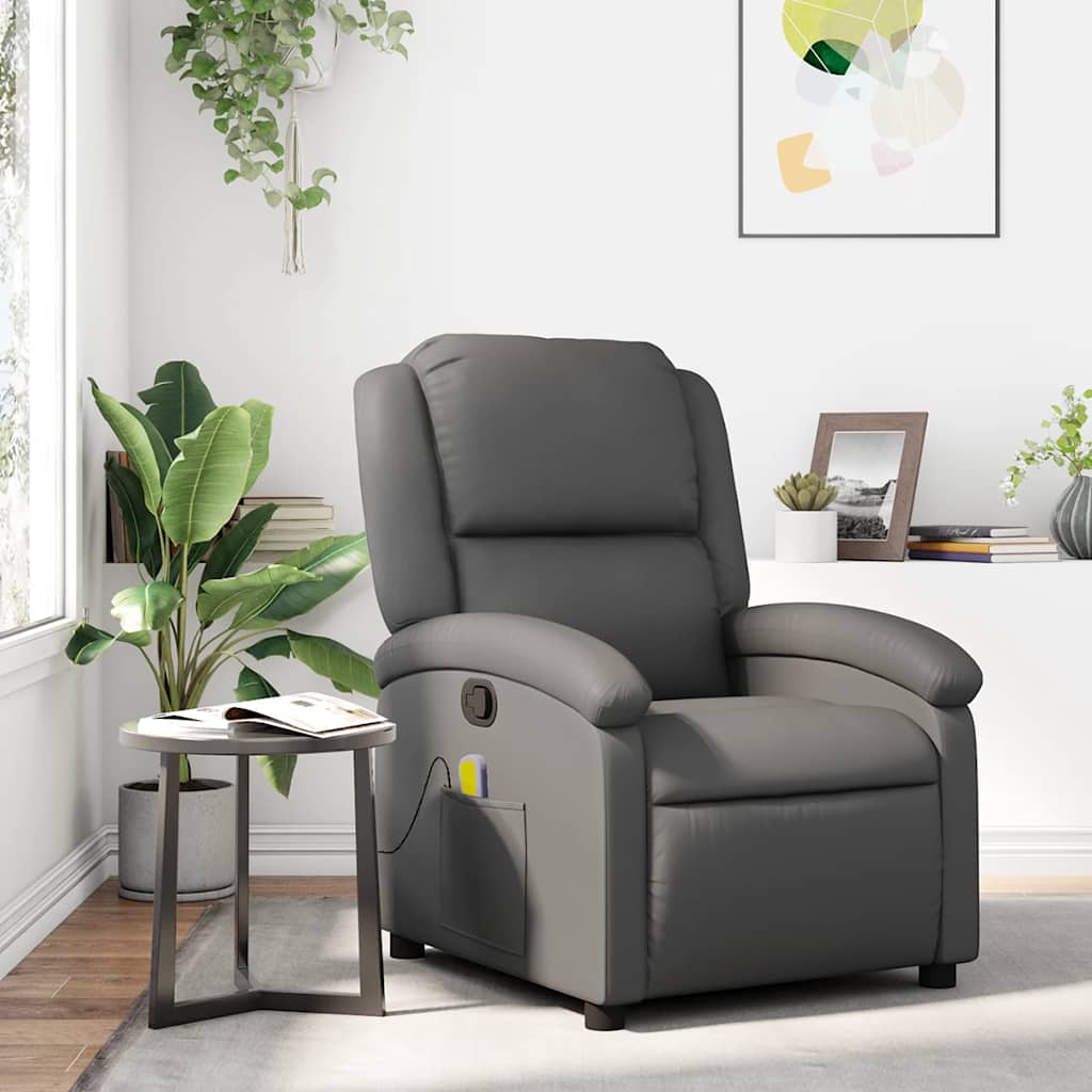 Vidaxl massagestoel van grijs kunstleer