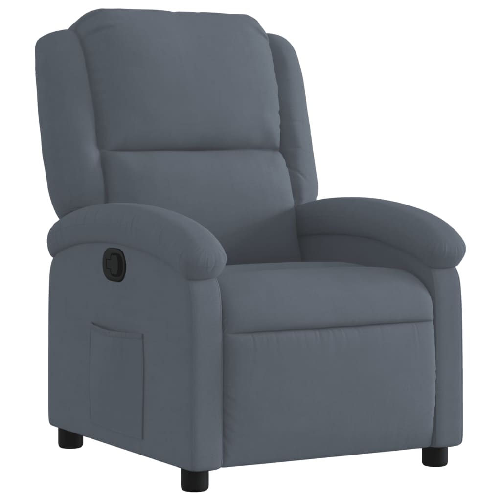 Vidaxl relaxfauteuil donkergrijs fluweel