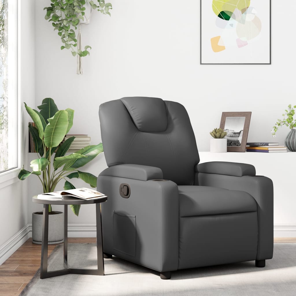 Vidaxl relaxfauteuil grijs kunstleer