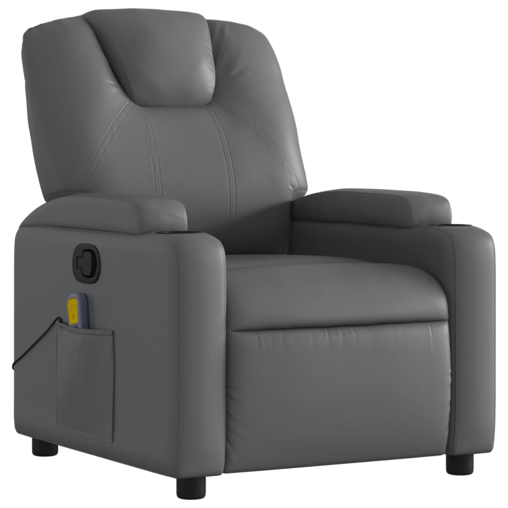 Vidaxl massagestoel van grijs kunstleer