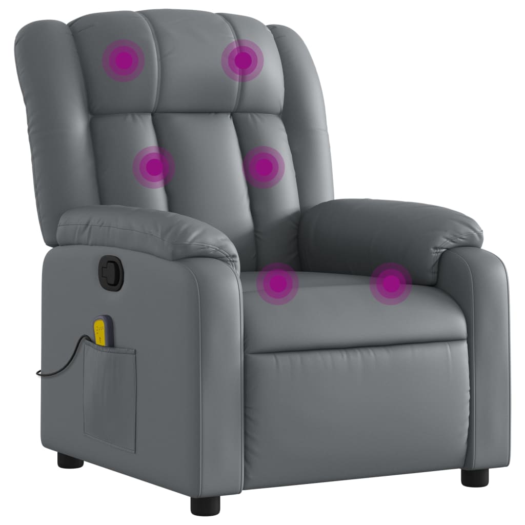 Vidaxl massagestoel van grijs kunstleer