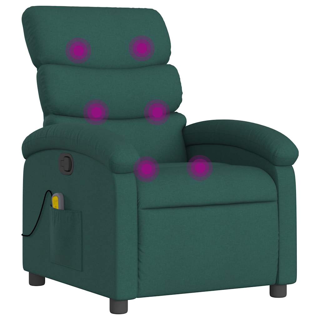 Vidaxl massagestoel met donkergroene stof
